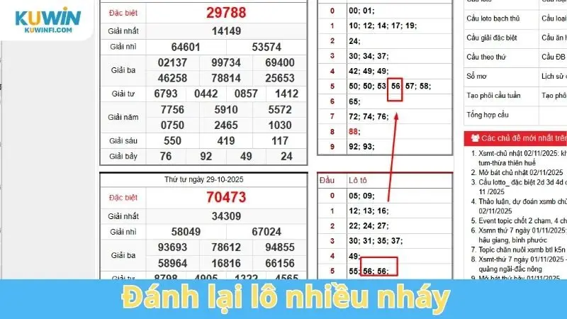Đánh lại lô nhiều nháy